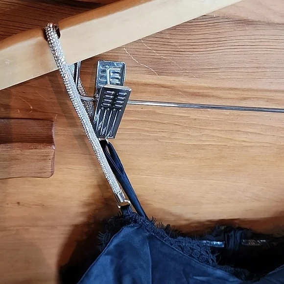 NWT Victoria's Secret: Lace-Back Cami w/ sparkle straps, Black, Small - Picture 2 of 11